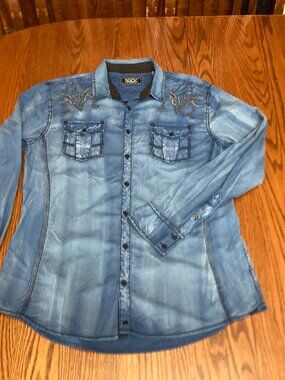 Men's Buckle Black long sleeve shirt size XL